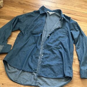 Old Navy Women's Blue Button-Down Shirt